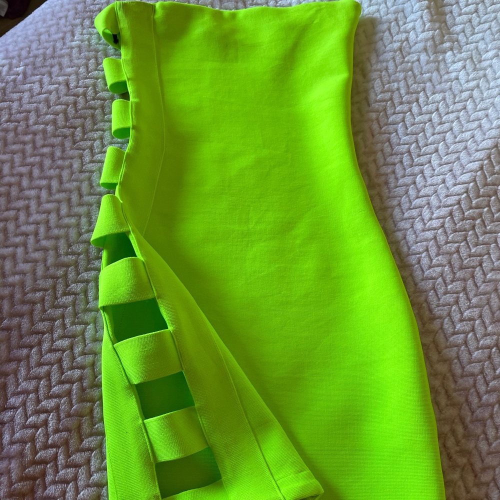 Strapless neon mini